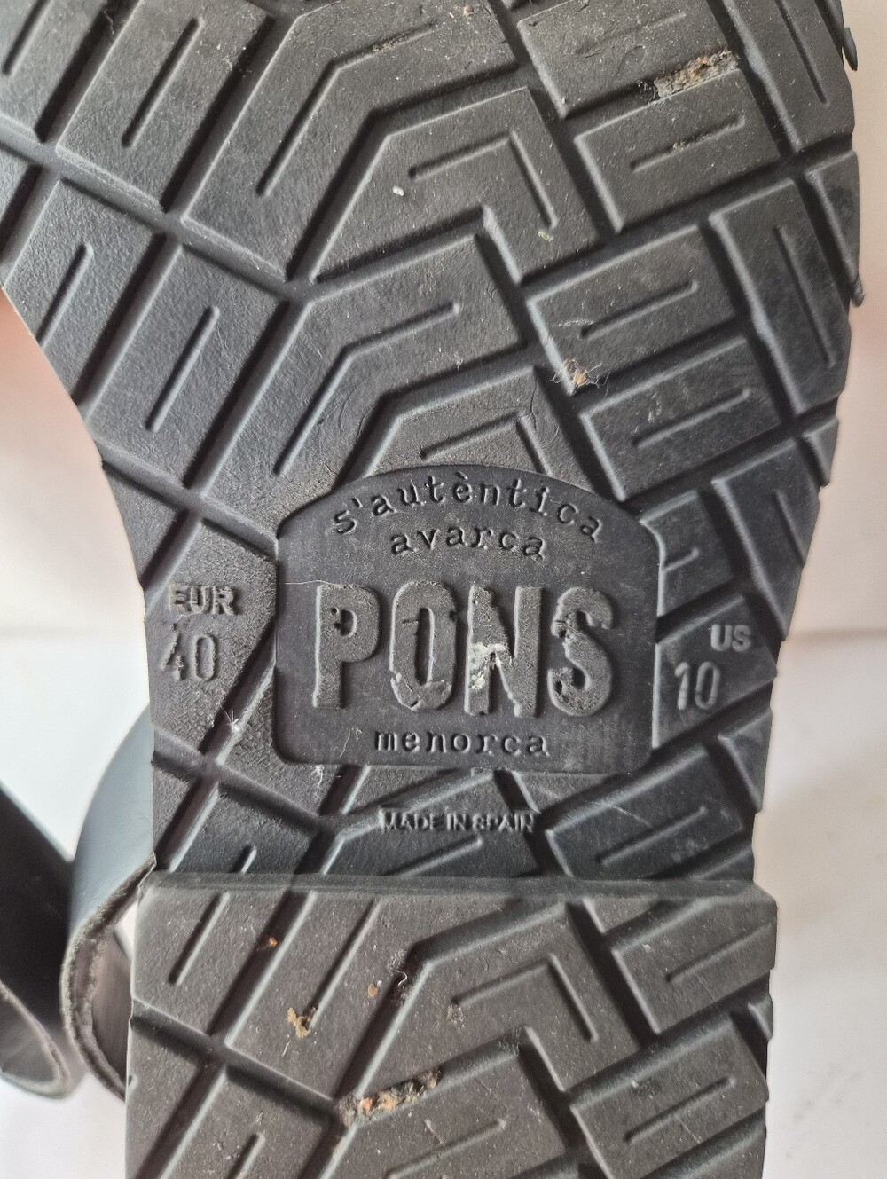 Pons Avarca Classic Black Leather Sandals Size 10 EU 40 European Minimalist Boho - Picture 11 of 16